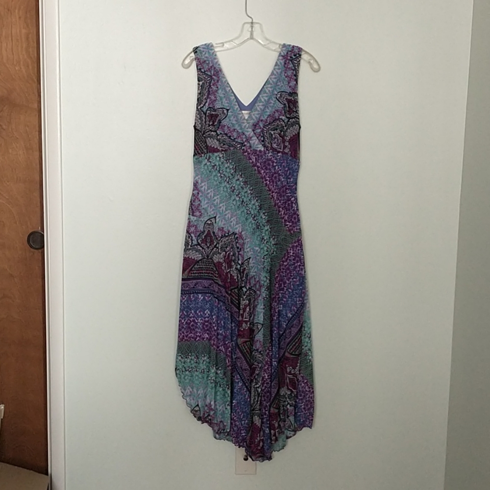 (D2) Dressbarn midi handkerchief hem dress Sz 10